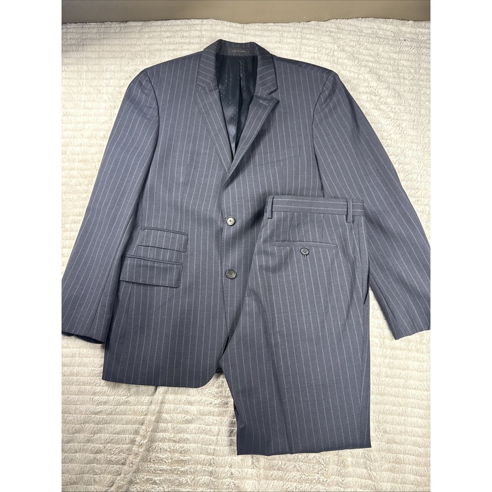 NWOT‎ Hugo Boss Men 2-Piece Set Suit 40R Navy Blue Plaid Super 110 Wool Display